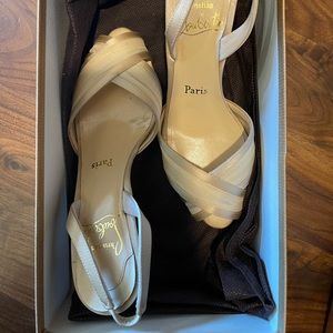 Christian Louboutin Nude Satin Sandals
